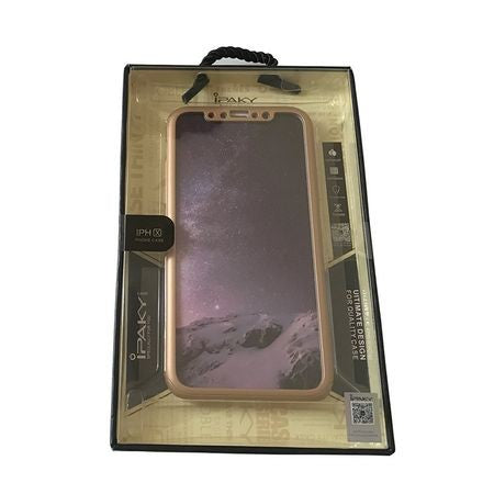Husa Apple iPhone X IPAKY Full Cover 360 Auriu + Folie Cadou-5