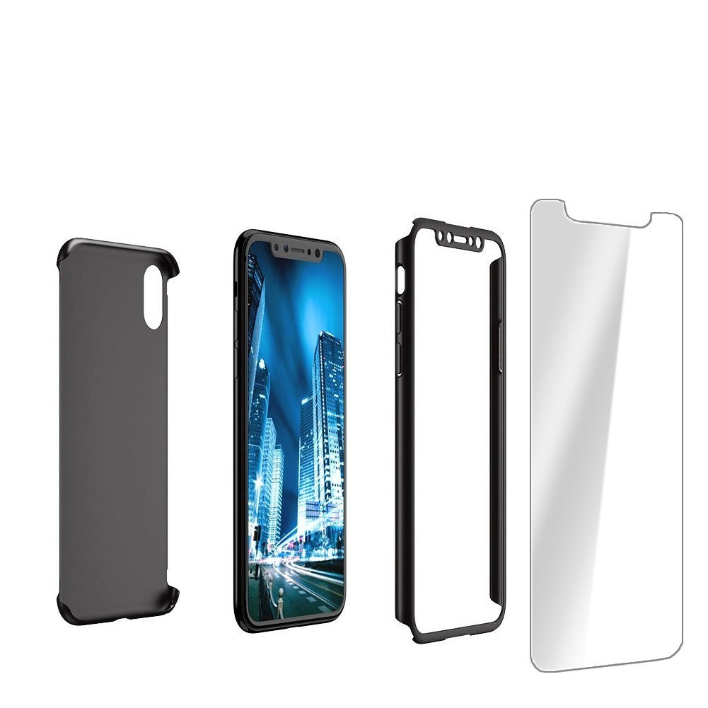 Husa Apple iPhone X IPAKY Full Cover 360 Negru + Folie Cadou-2