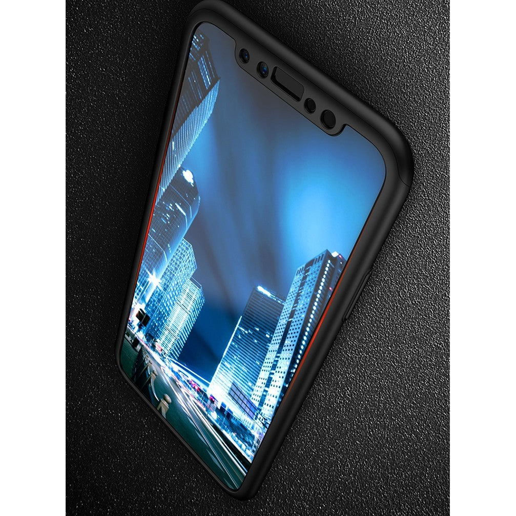 Husa Apple iPhone X IPAKY Full Cover 360 Negru + Folie Cadou-4