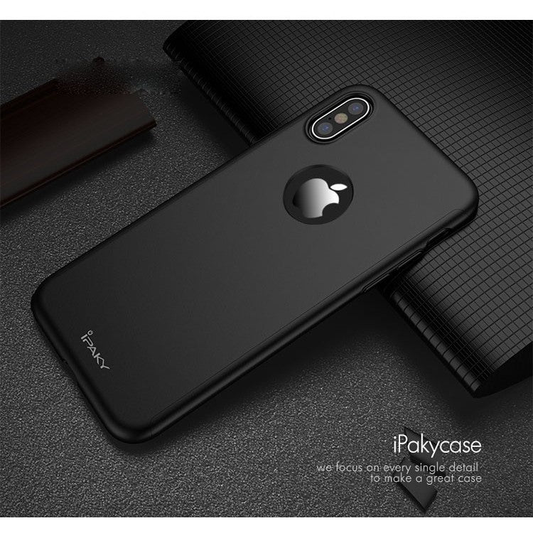 Husa Apple iPhone X IPAKY Full Cover 360 Negru + Folie Cadou-6