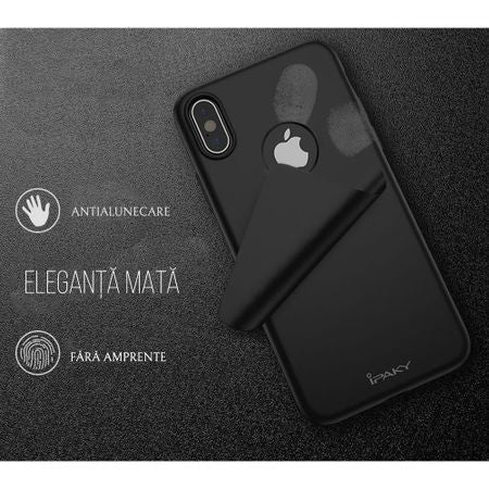 Husa Apple iPhone X IPAKY Full Cover 360 Negru + Folie Cadou-8