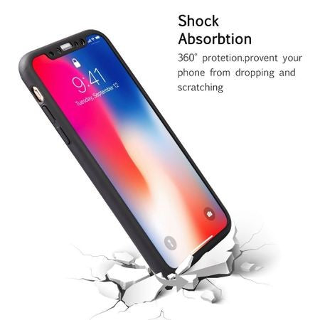 Husa Apple iPhone X IPAKY Full Cover 360 Negru + Folie Cadou-9