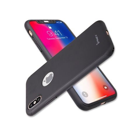Husa Apple iPhone X IPAKY Full Cover 360 Negru + Folie Cadou-10