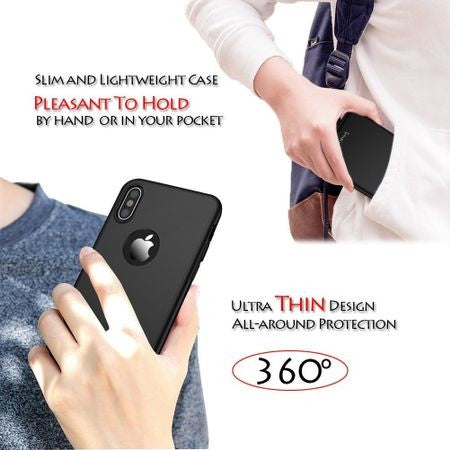Husa Apple iPhone X IPAKY Full Cover 360 Negru + Folie Cadou-11