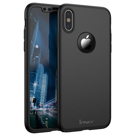 Husa Apple iPhone X IPAKY Full Cover 360 Negru + Folie Cadou-13
