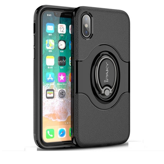 Husa Apple iPhone X Ipaky Ring Negru-2