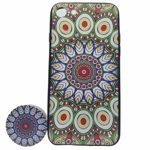 Husa Apple iPhone XR Multicolor Model Paun + Popsocket inclus-0