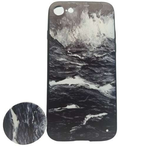 Husa Apple iPhone XR Multicolor Model Valuri + Popsocket inclus-1