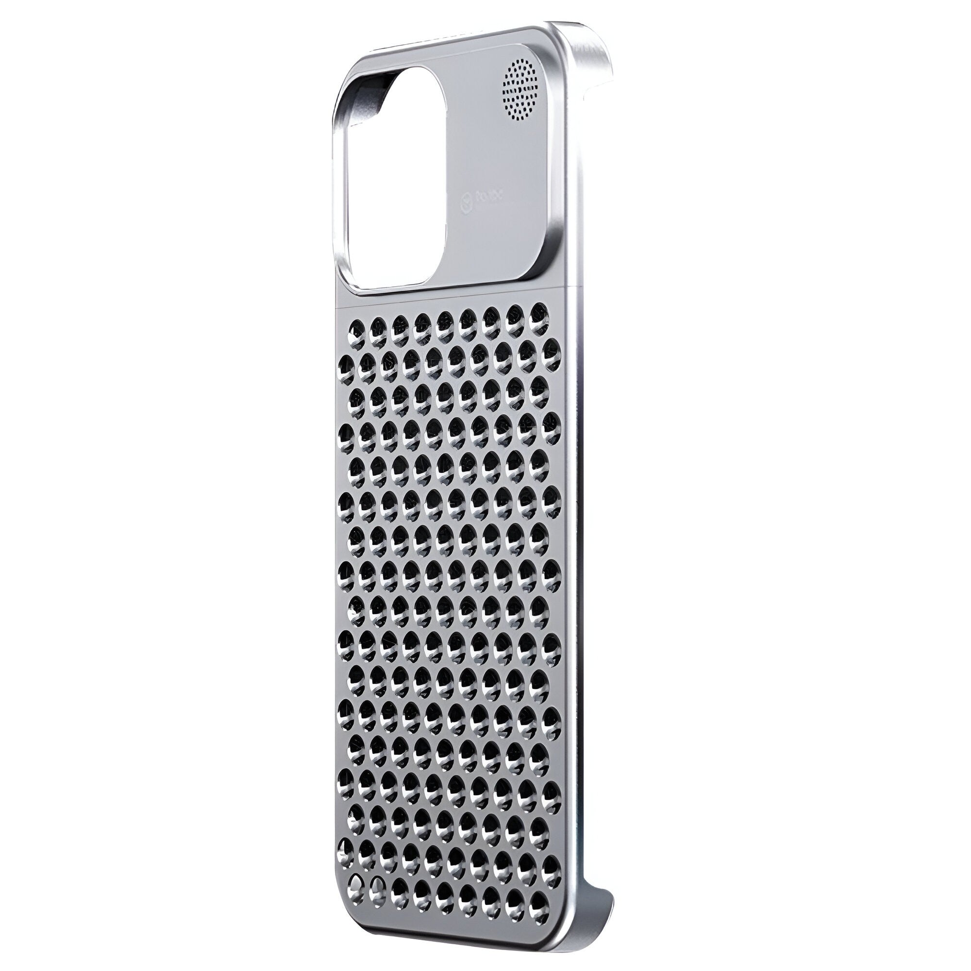 Husa Aromaterapia Compatibila cu iPhone 15 Pro, Flippy, Antisoc, Antizgariere, Protectie Camera si Supraincalzire, din Aliaj de Aluminiu, Argintiu-1