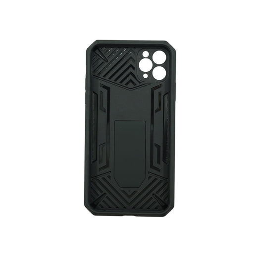 Husa de protectie Flippy compatibila cu Apple iPhone 11 Defender Model 4 cu suport, Negru-1