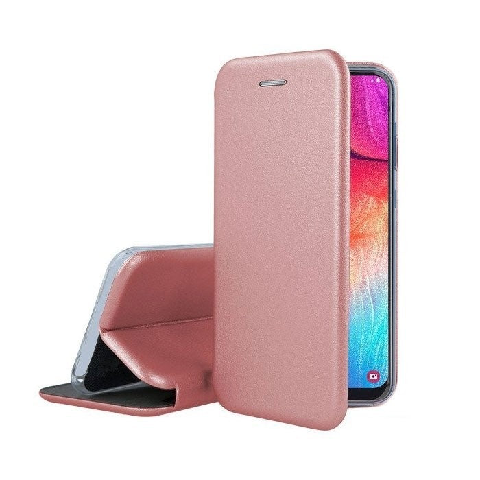 Husa de protectie Flippy compatibila cu Apple iPhone 12/12 Pro Magnet Book Case Roz-Auriu-8