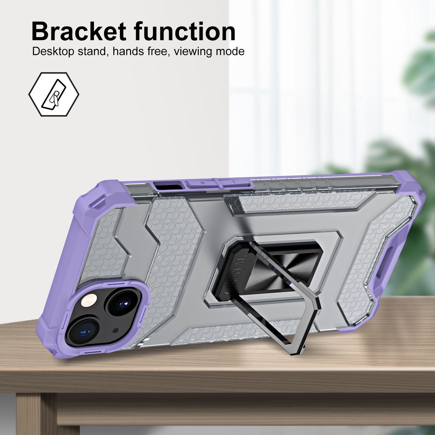 Husa de protectie Flippy compatibila cu Apple iPhone 13 Acrylic Armor cu suport Mov-3