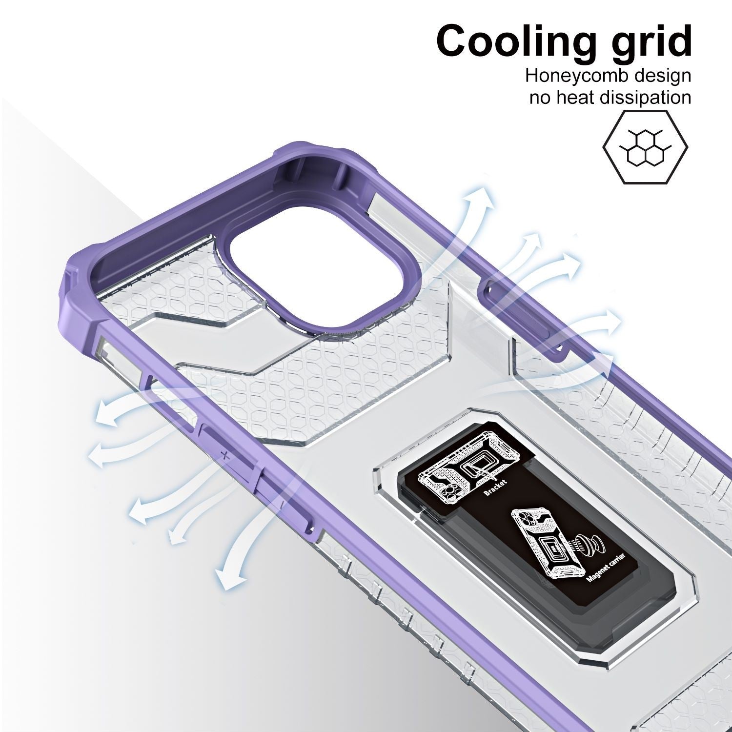 Husa de protectie Flippy compatibila cu Apple iPhone 13 Acrylic Armor cu suport Mov-5