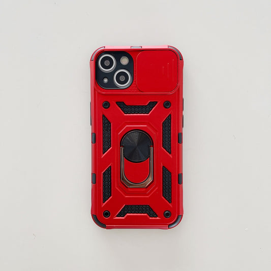 Husa de protectie Flippy compatibila cu Apple iPhone 13 Defender Model 4 cu suport,Rosu-1