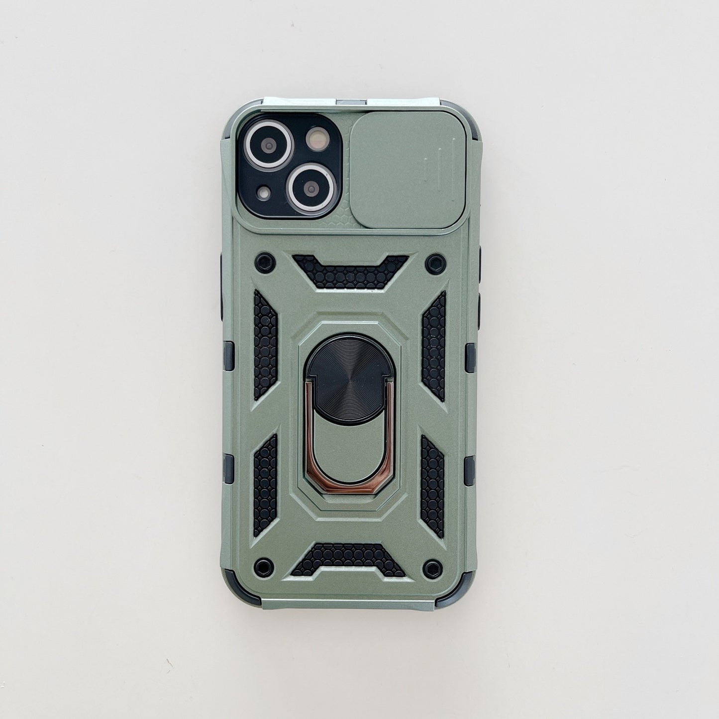Husa de protectie Flippy compatibila cu Apple iPhone 13 Defender Model 4 cu suport,Verde-2