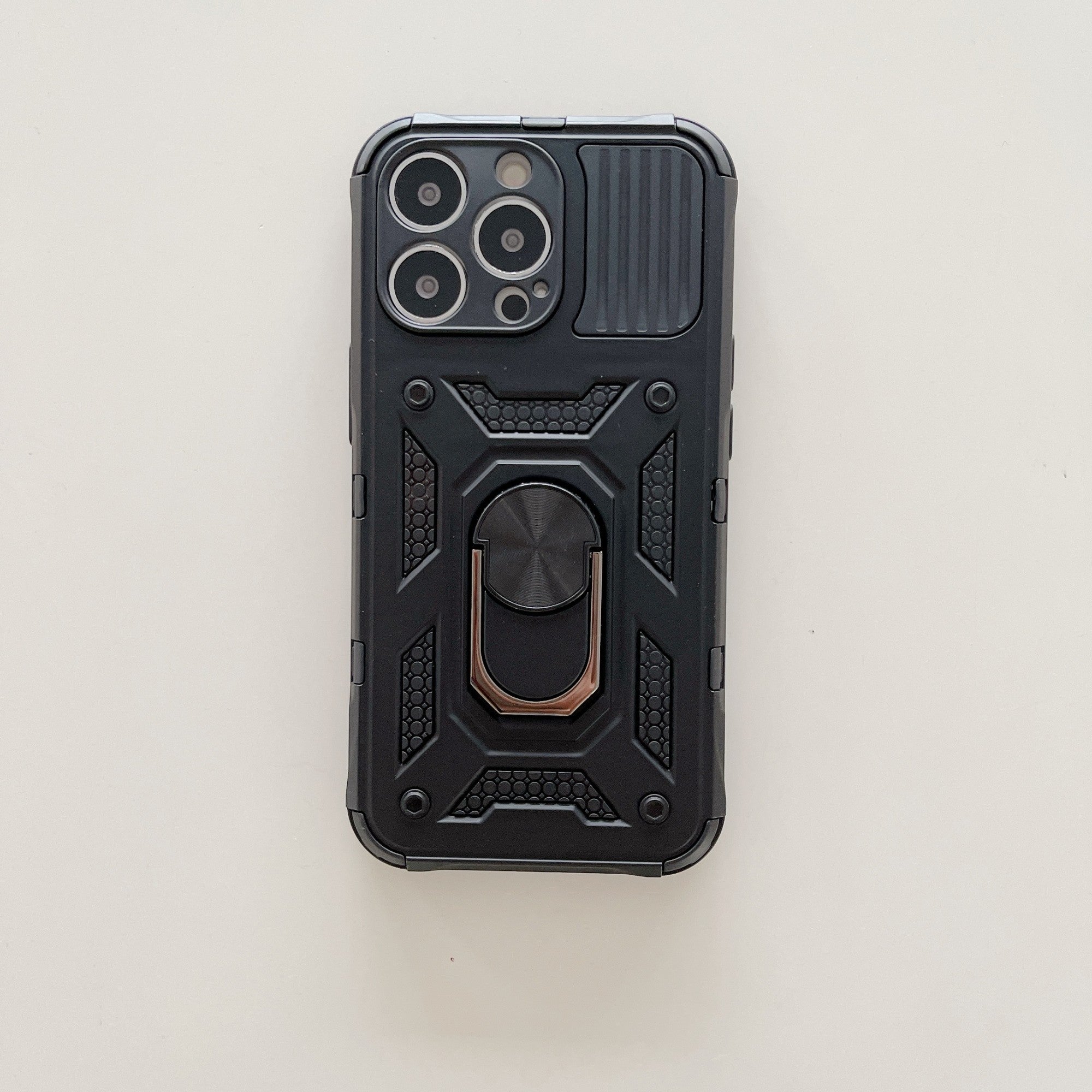 Husa de protectie, Flippy, compatibila cu Apple iPhone 13 Pro Defender Model 4 cu suport,Negru-2