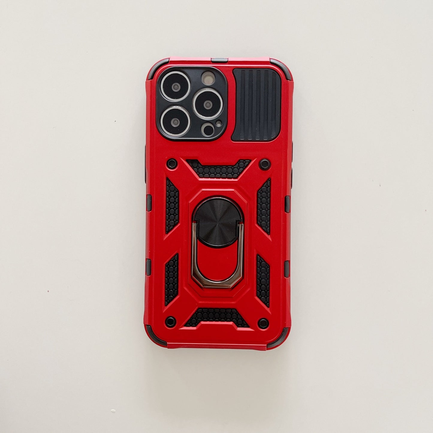 Husa de protectie Flippy compatibila cu Apple iPhone 13 Pro Defender Model 4 cu suport,Rosu-2