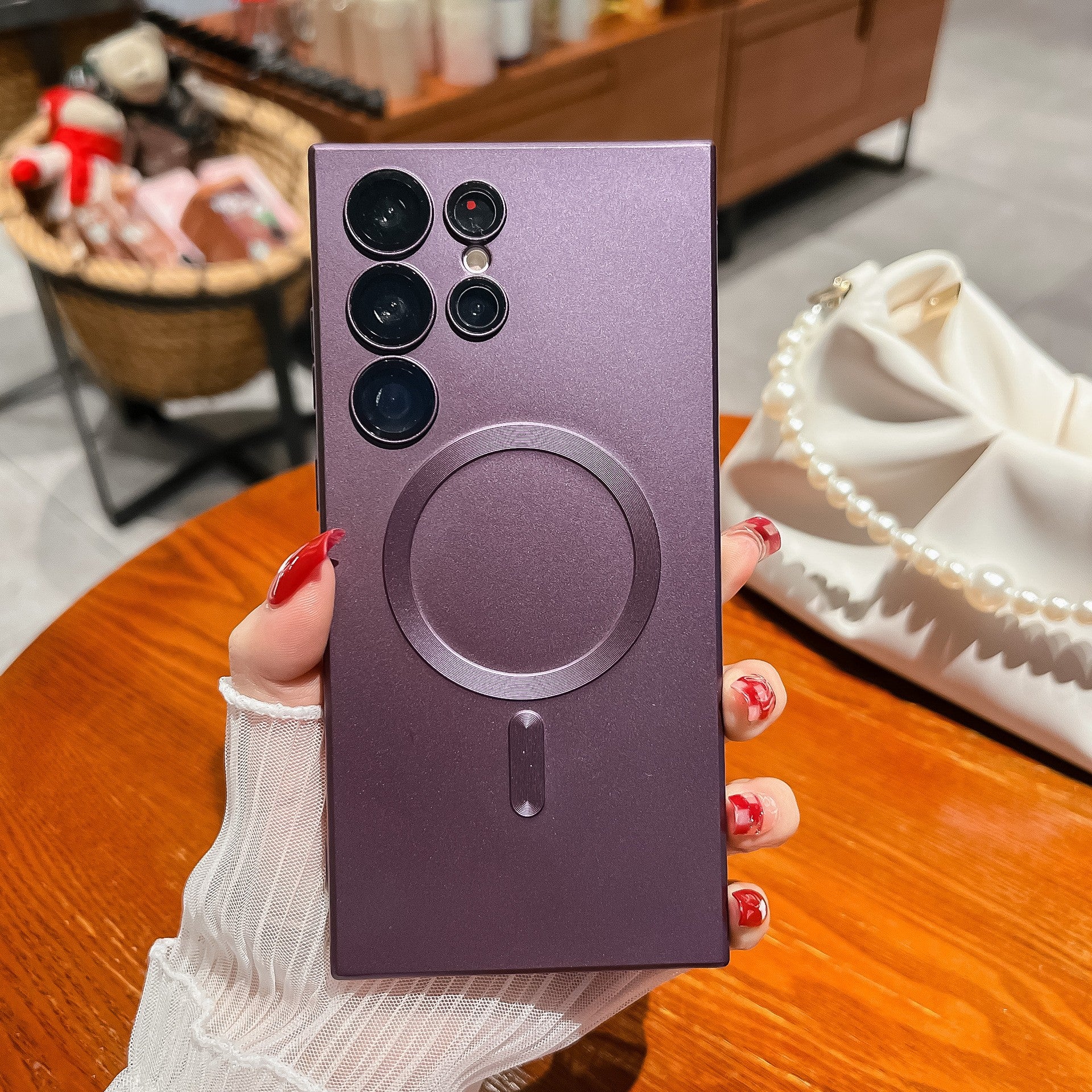 Husa de protectie Flippy, cu incarcare Wireless, Tehnologie Magsafe, pentru Samsung Galaxy S23 , Mov-2