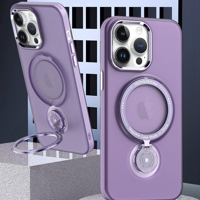 Husa de protectie Flippy, cu incarcare Wireless, Tehnologie Magsafe, TPU, Inel magnetic rotativ cu functie de suport, pentru Samsung Galaxy S23 Ultra , Mov-1