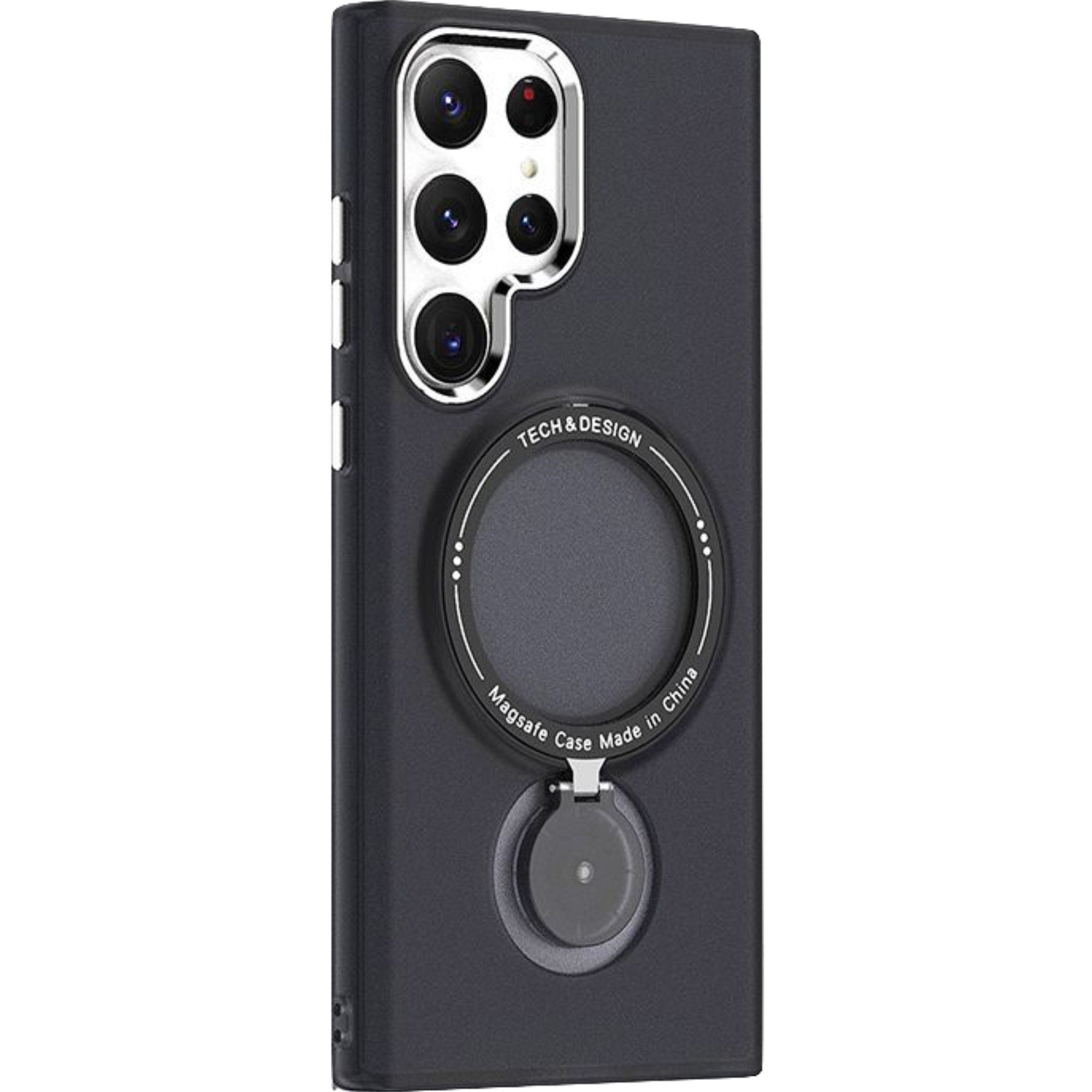 Husa de protectie Flippy, cu incarcare Wireless, Tehnologie Magsafe, TPU, Inel magnetic rotativ cu functie de suport, pentru Samsung Galaxy S23 Ultra , Negru-0