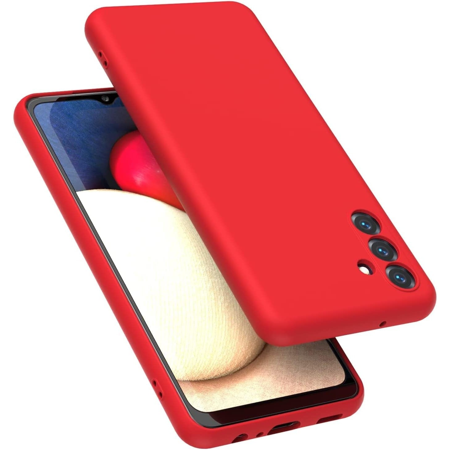 Husa de Protectie, Flippy, pentru Samsung Galaxy A55, Liquid Silicone, cu Microfibra pe Interior, Protectie Antisoc, Compatibil Incarcare Wireless, Rosu-0