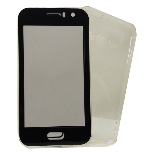 Husa de protectie Flippy® pentru Samsung J1 2016 Full Tpu 360 V2 Transparent cu margini negre-1