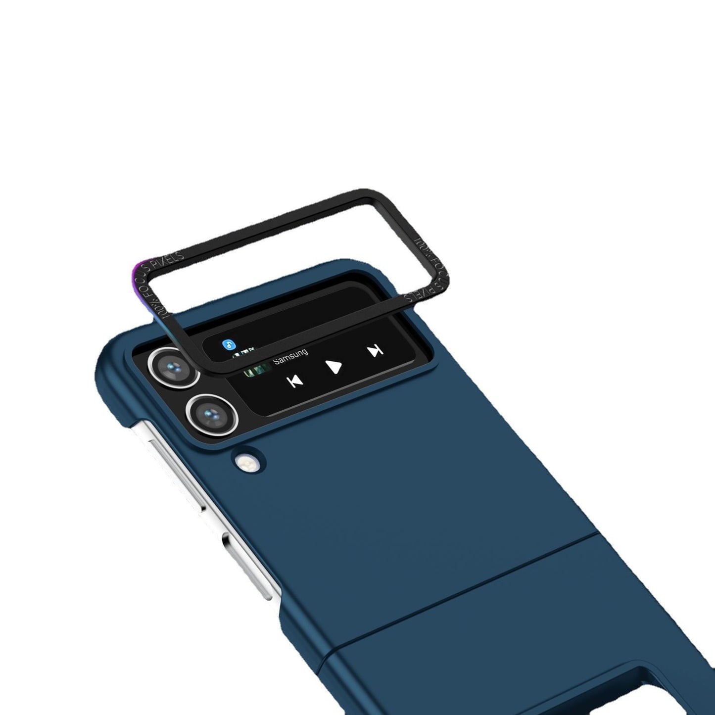 Husa de protectie Flippy, Pliere Tridimensionala, Multifunctionala, PC, pentru Samsung Galaxy Z Flip 3 , Albastru-4