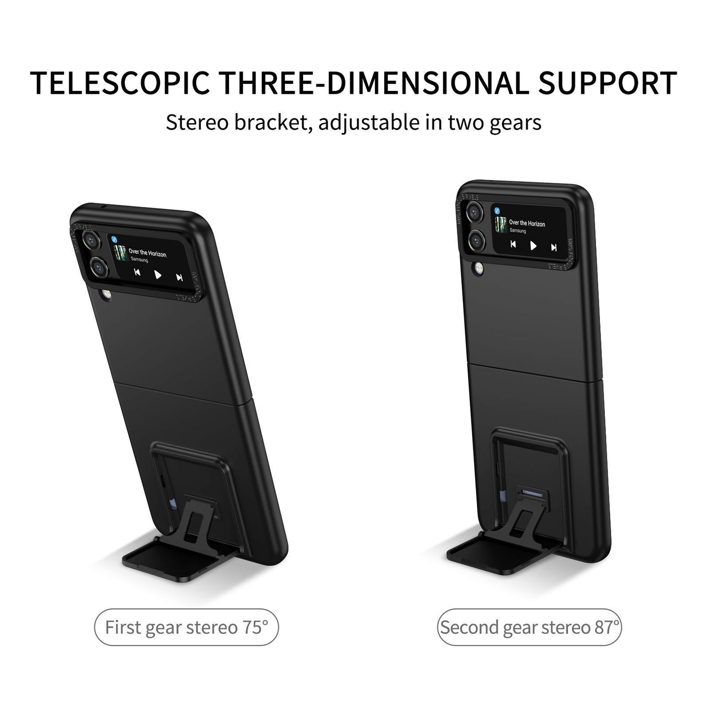 Husa de protectie Flippy, Pliere Tridimensionala, Multifunctionala, PC, pentru Samsung Galaxy Z Flip 3 , Negru-5