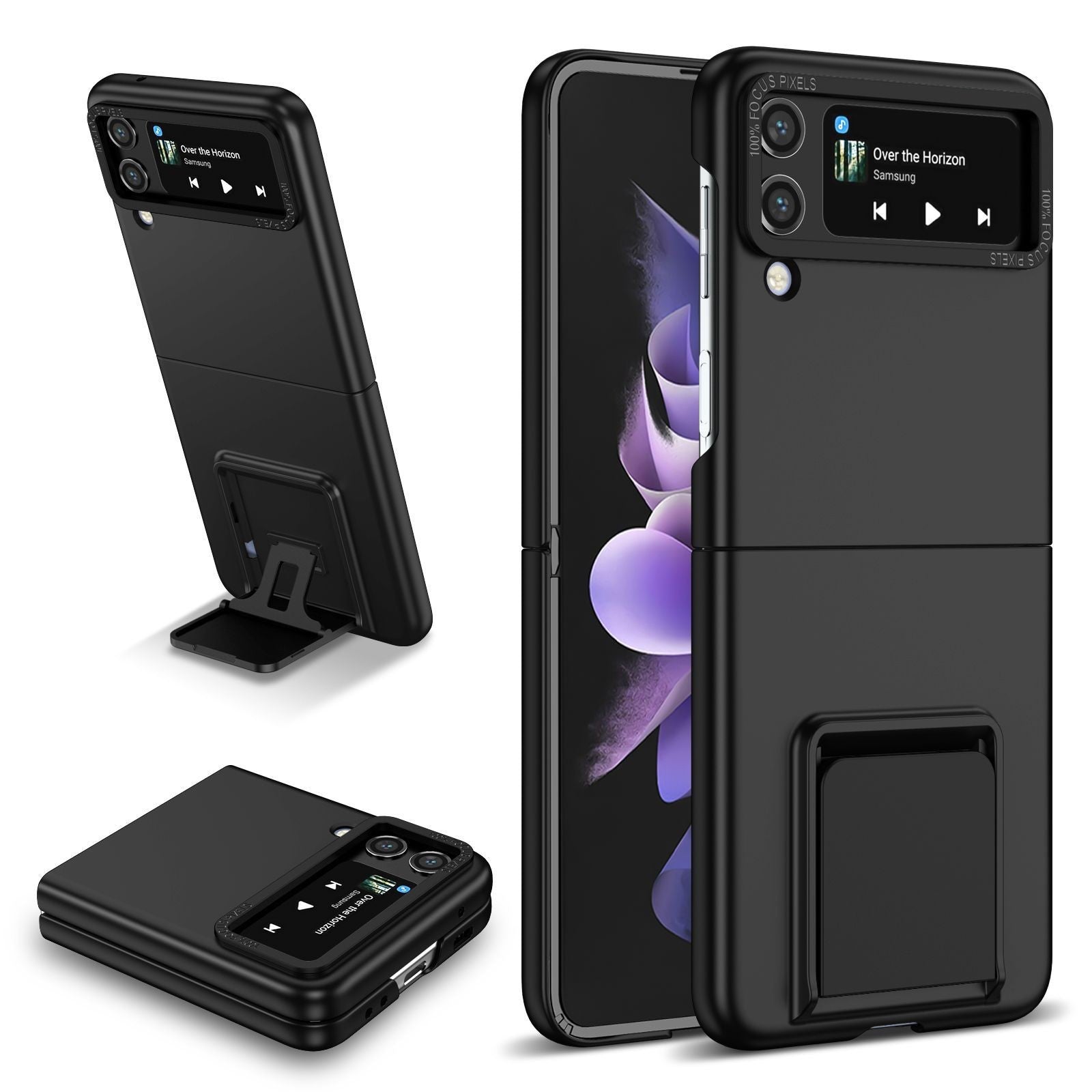 Husa de protectie Flippy, Pliere Tridimensionala, Multifunctionala, PC, pentru Samsung Galaxy Z Flip 5, Negru-4