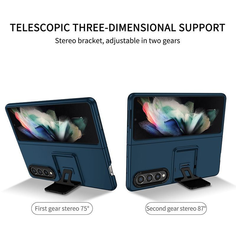 Husa de protectie Flippy, Pliere Tridimensionala, Multifunctionala, PC, pentru Samsung Galaxy Z Fold 4 5G, Albastru-3
