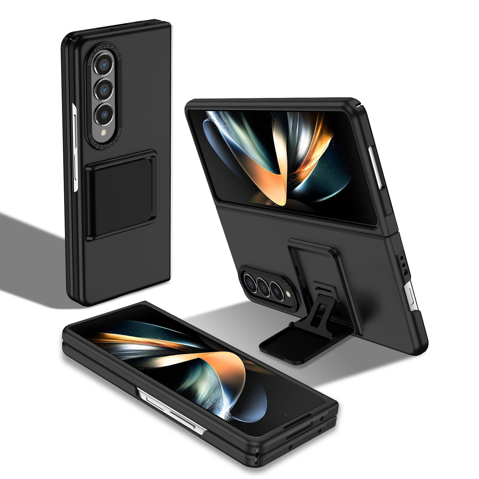 Husa de protectie Flippy, Pliere Tridimensionala, Multifunctionala, PC, pentru Samsung Galaxy Z Fold 4 5G, Negru-1