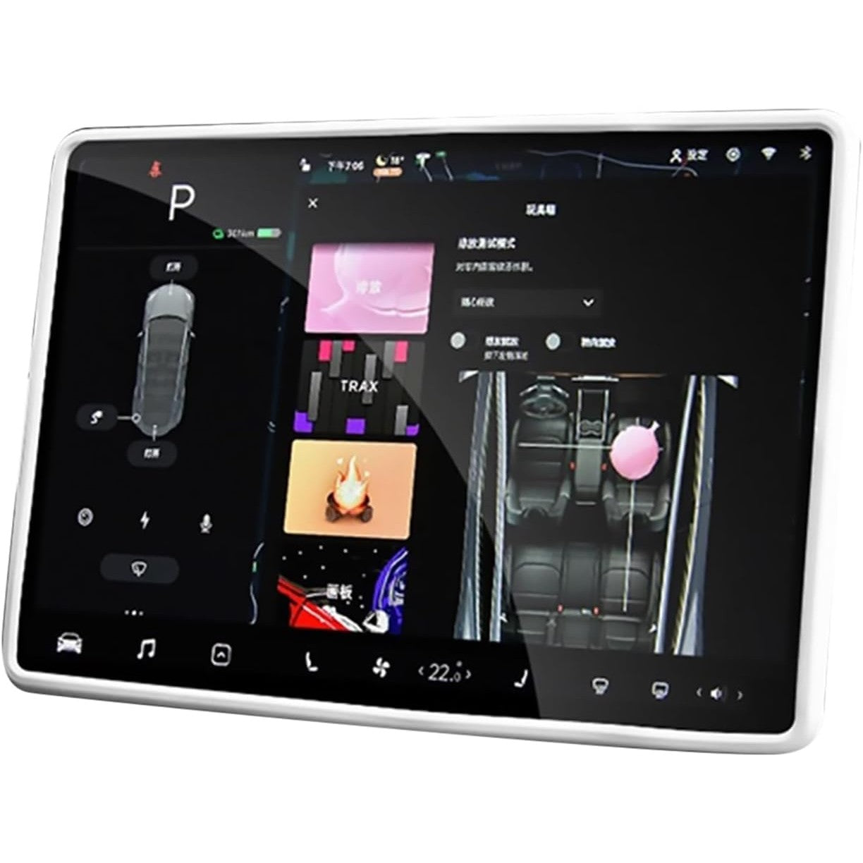 Husa de Protectie Margini Ecran Frontal Tesla, Flipp, Compatibil cu Tesla Model 3/Y, din TPE, Alb-0