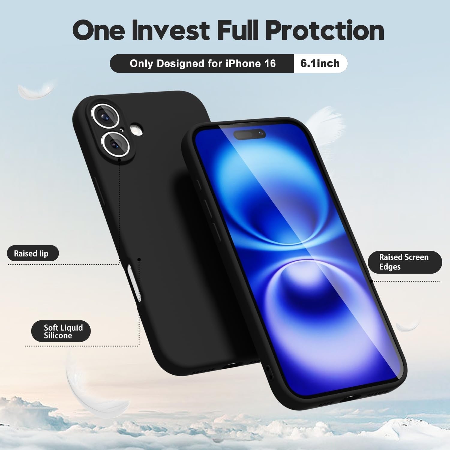 Husa de Protectie Matte TPU, Flippy, pentru Apple iPhone 16, Protectie Camera, Antisoc, Antizgariere, Antialunecare, Acoperire Completa, Negru-3