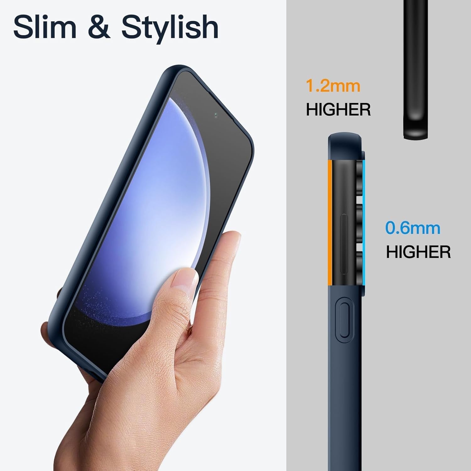 Husa de Protectie Matte TPU, Flippy, pentru Samsung Galaxy S23 FE 5G, Protectie Camera, Antisoc, Antizgariere, Antialunecare, Acoperire Completa, Albastru-4