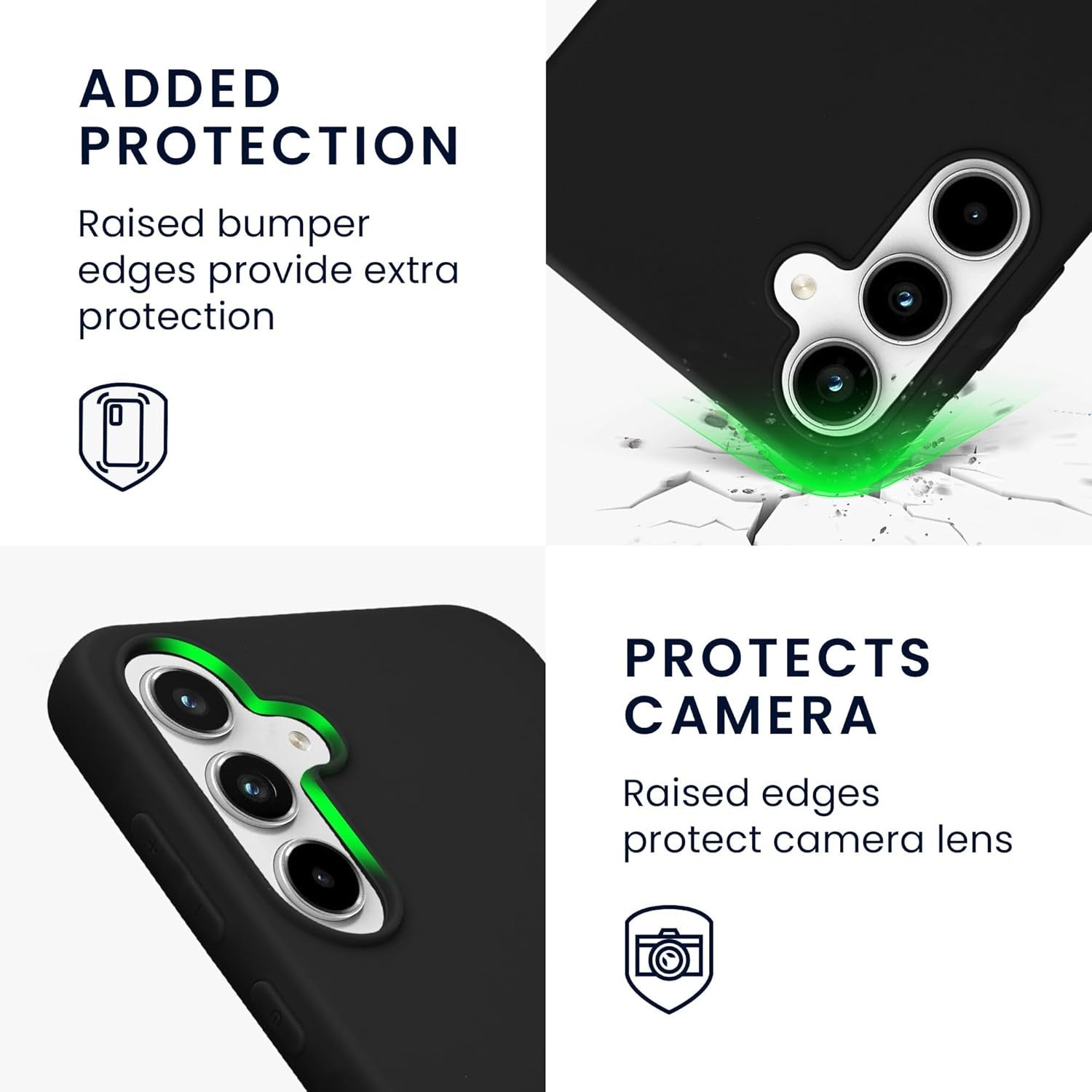 Husa de Protectie Matte TPU, Flippy, pentru Xiaomi Redmi 13C, Protectie Camera, Antisoc, Antizgariere, Antialunecare, Acoperire Completa, Negru-6