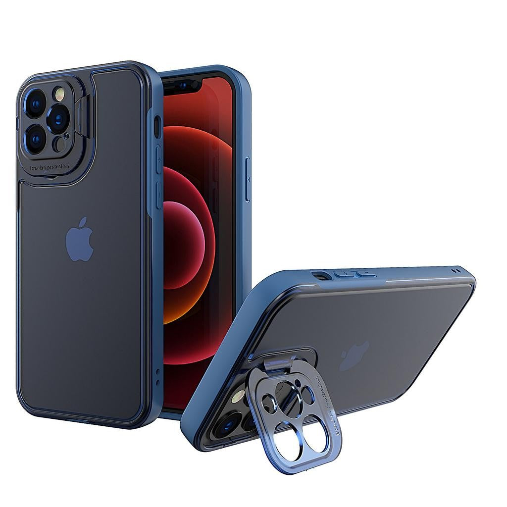 Husa de protectie pentru Apple iPhone 14, Flippy, Bracket series cu suport si protectie pentru camera, Albastru-0