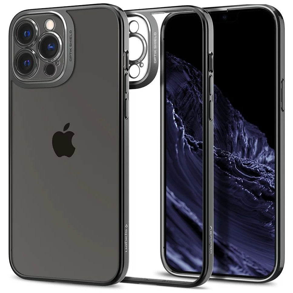 Husa de protectie pentru Apple iPhone 14 Pro, Flippy, Bracket series cu suport si protectie pentru camera, Transparent-1