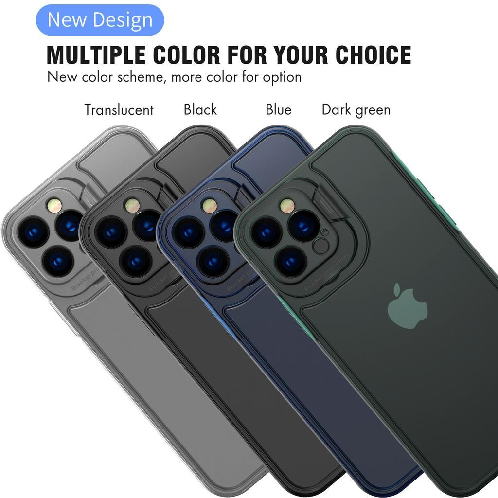 Husa de protectie pentru Apple iPhone 14 Pro Max, Flippy, Bracket series cu suport si protectie pentru camera, Transparent-3