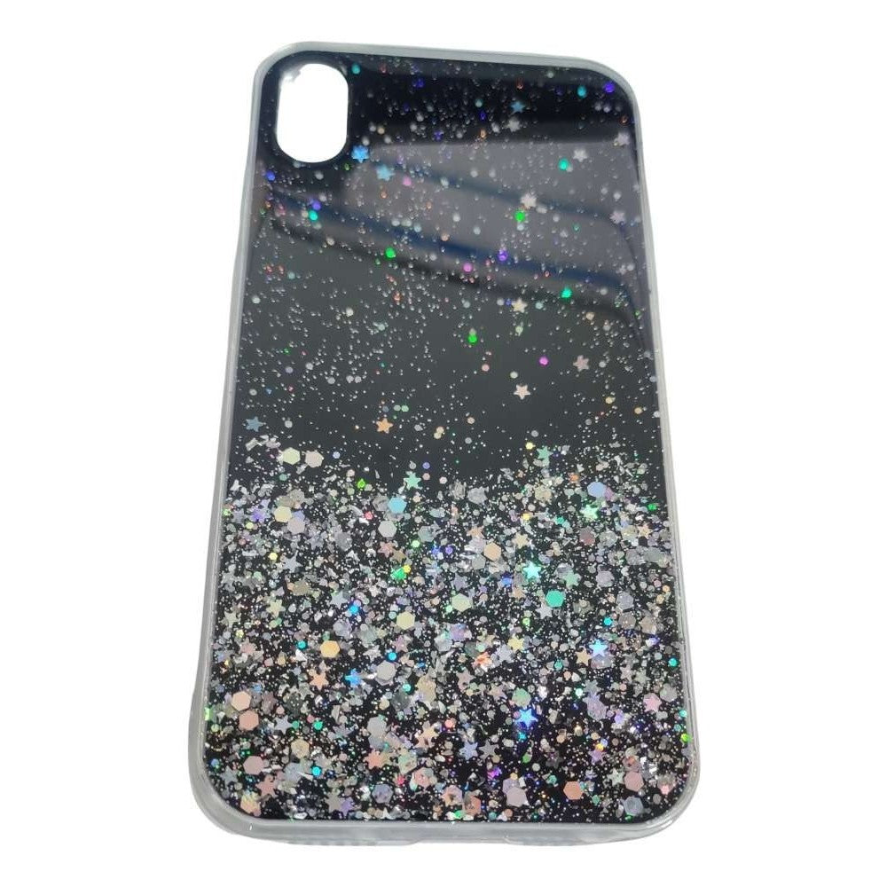 Husa de protectie pentru Apple iPhone XR Luxury Glitter Stelute Negru-0