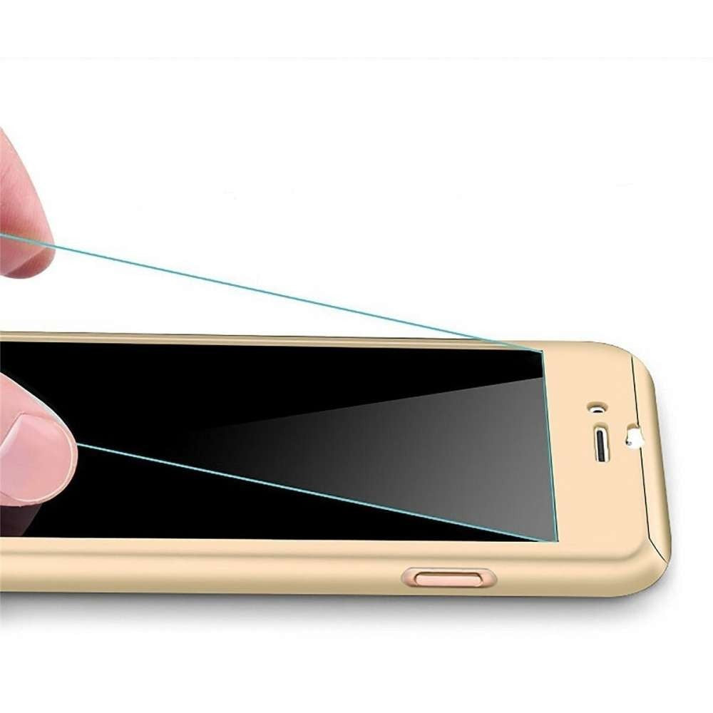 Husa Huawei Y5P 2020 Full Cover 360 Auriu + Folie de protectie-2