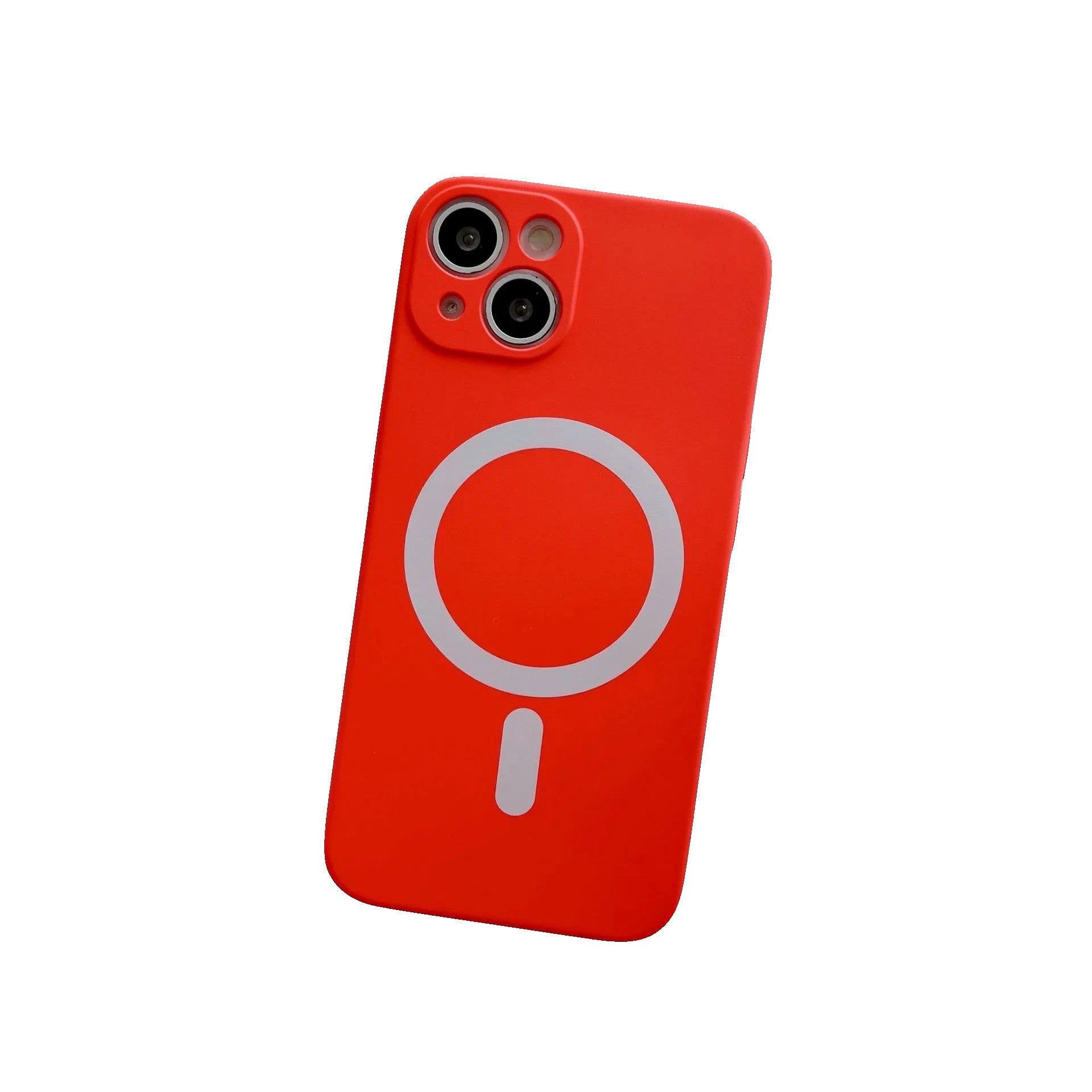 Husa MagSafe pentru Apple iPhone 14 Pro, Silicon, Protectie pentru camera, Magnetica, Incarcare Wireless, Flippy, Rosu-1