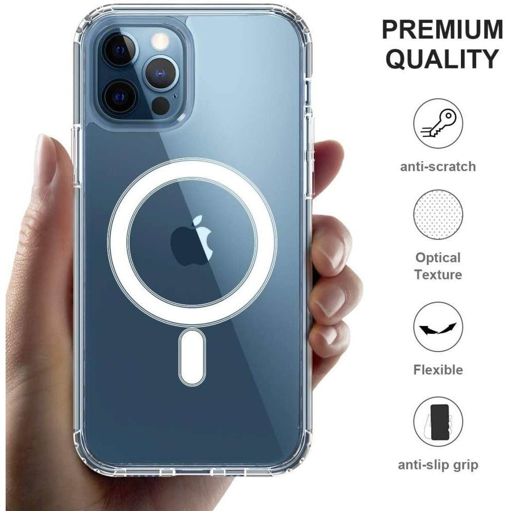 Husa Magsafe Acrylic two-in-one large hole magnetic shell pentru IP13 PRO 6.1 Transparenta-16