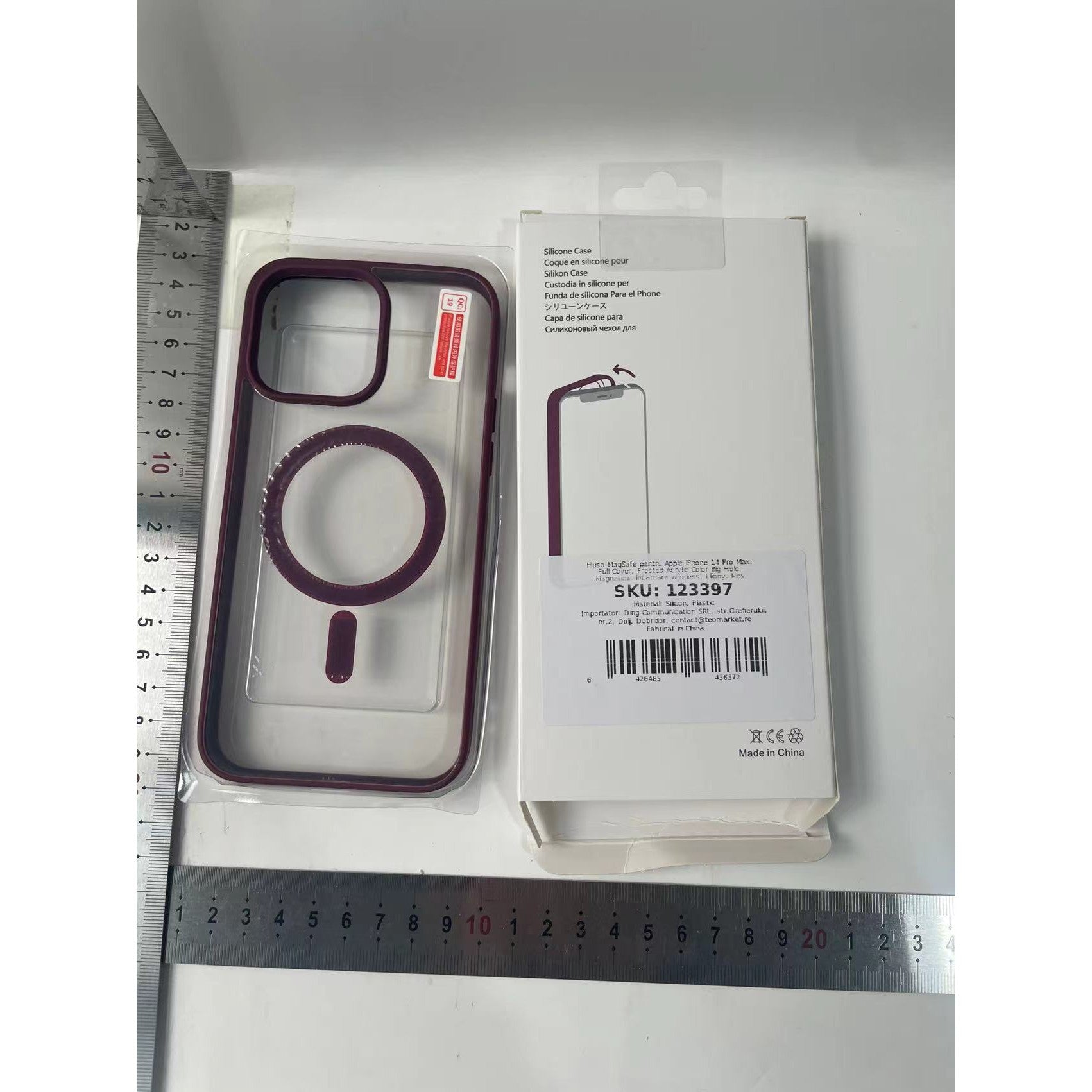 Husa MagSafe pentru Apple iPhone 14 Pro Max, Full Cover, Frosted Acrylic Color Big Hole, Magnetica, Incarcare Wireless, Flippy, Mov-2