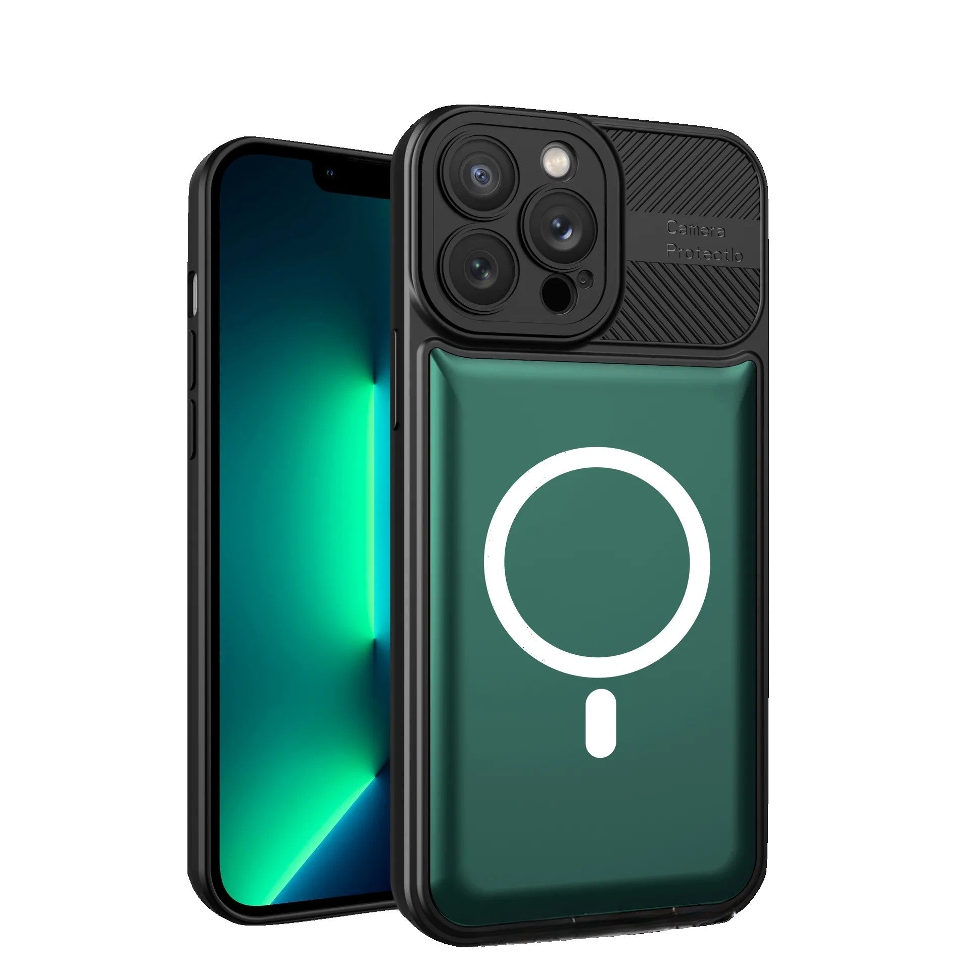 Husa pentru Apple iPhone 14 Pro Max MagSafe, Urban Armor, Flippy, Verde inchis, suport magnetic-0