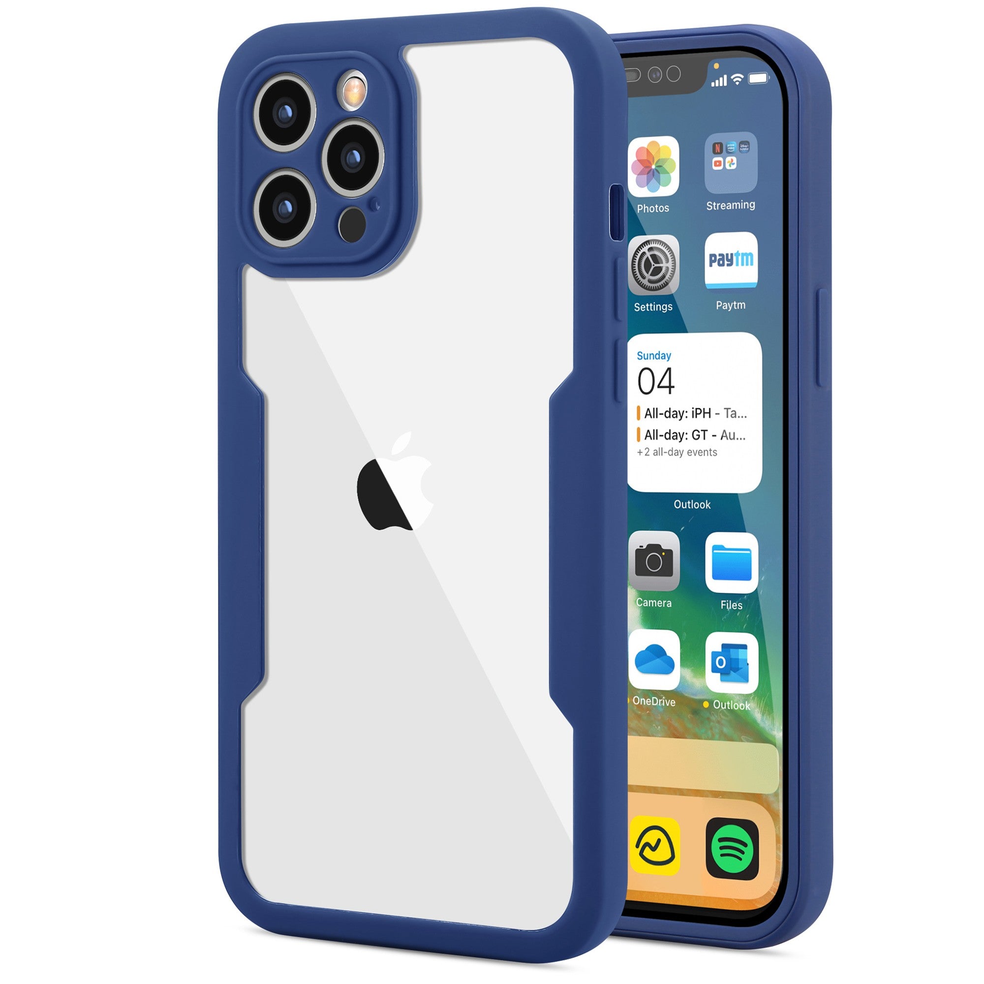 Husa Max Defence pentru iPhone 11, Albastru, Fata Dubla Transparenta, Protectie Antisoc Full 360 ( fata, spate, margini ), Flippy-2