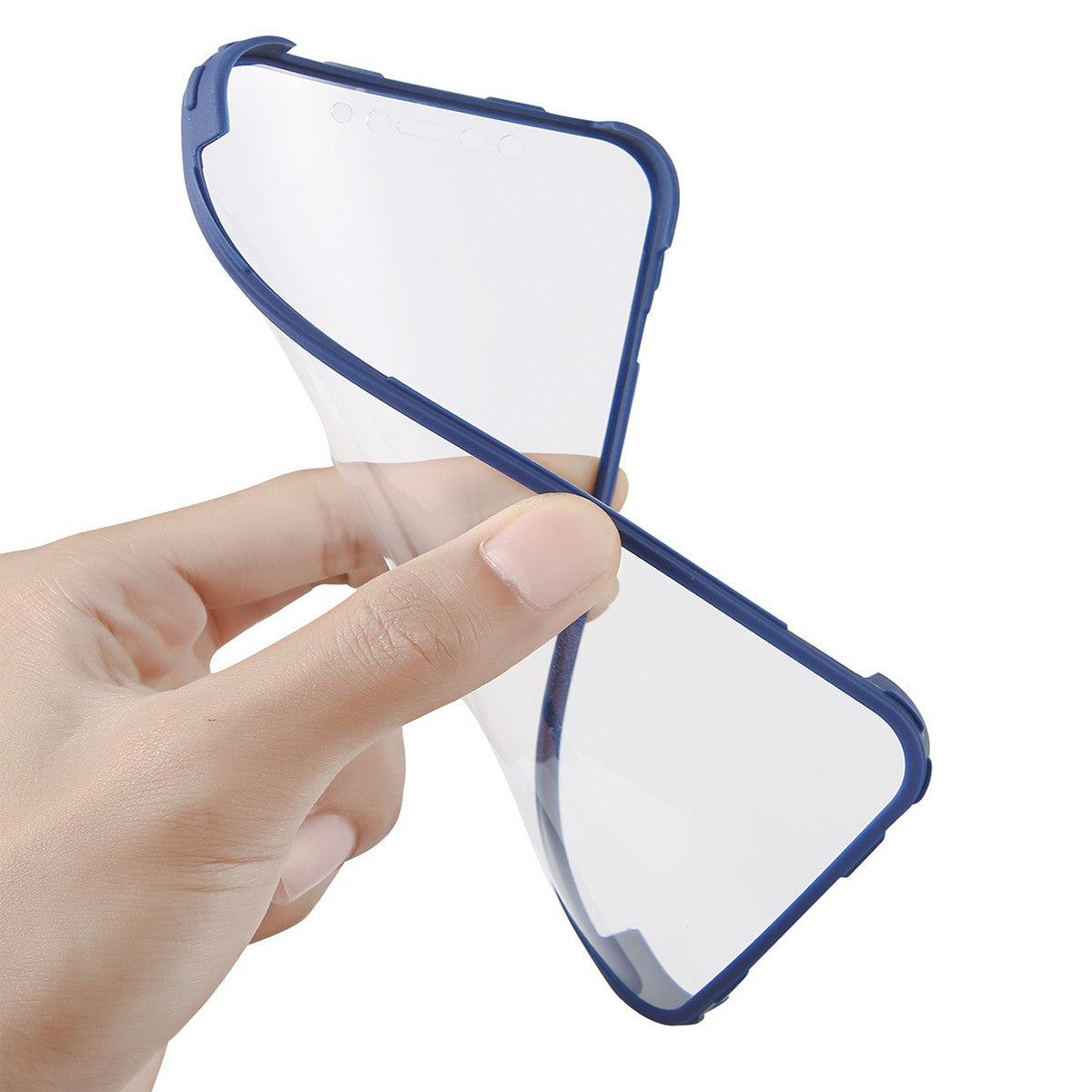 Husa Max Defence pentru Samsung Galaxy A33 5G, Bumper Albastru, Fata Dubla Transparenta, Protectie Antisoc Full 360 ( fata, spate, margini ), Flippy-5