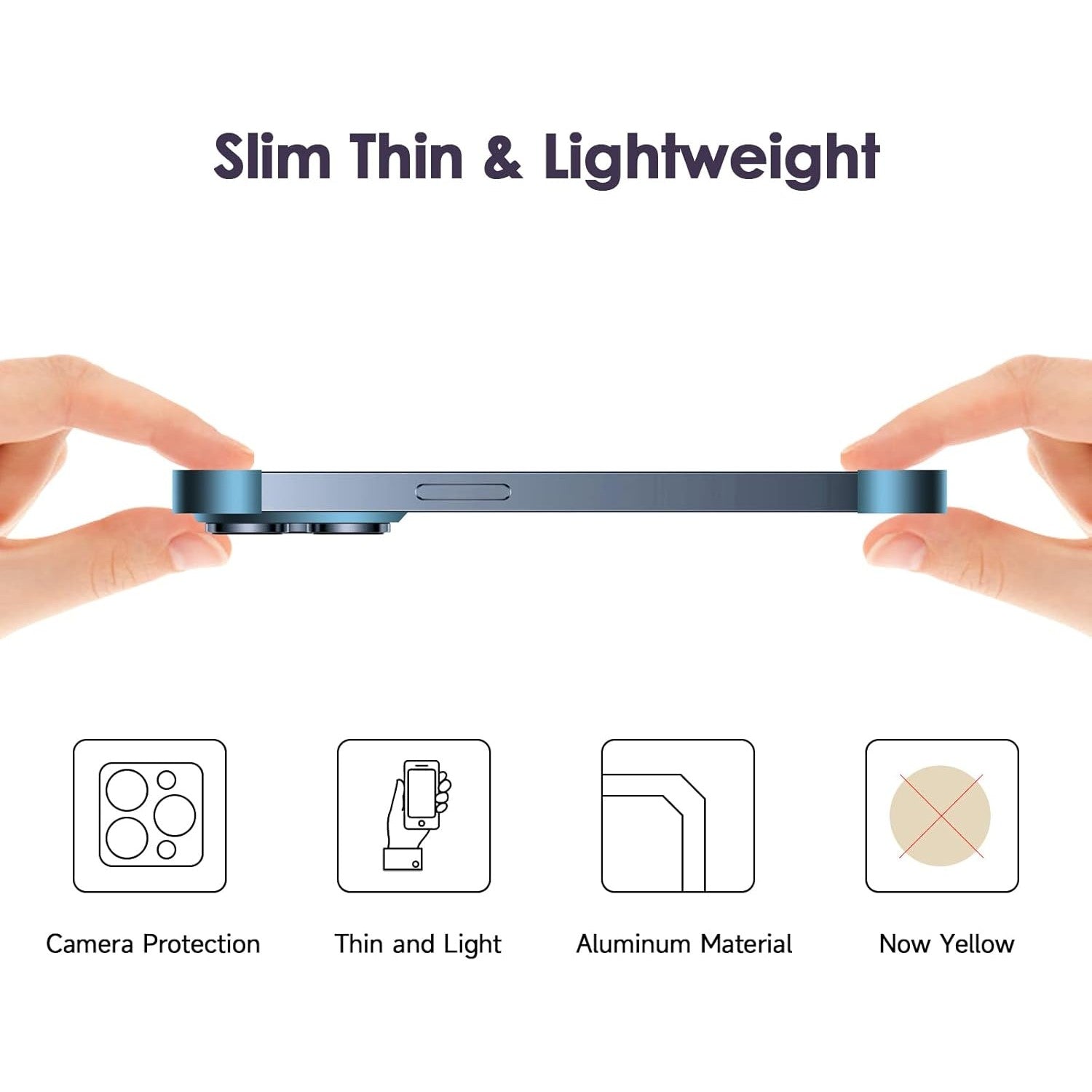 Husa Metalica Edgeless Compatibila cu iPhone 16 Pro, Flippy, Protectie pentru Colturi si Camera, Aliaj Aluminiu, Antisoc, Antizgariere, Albastru-8