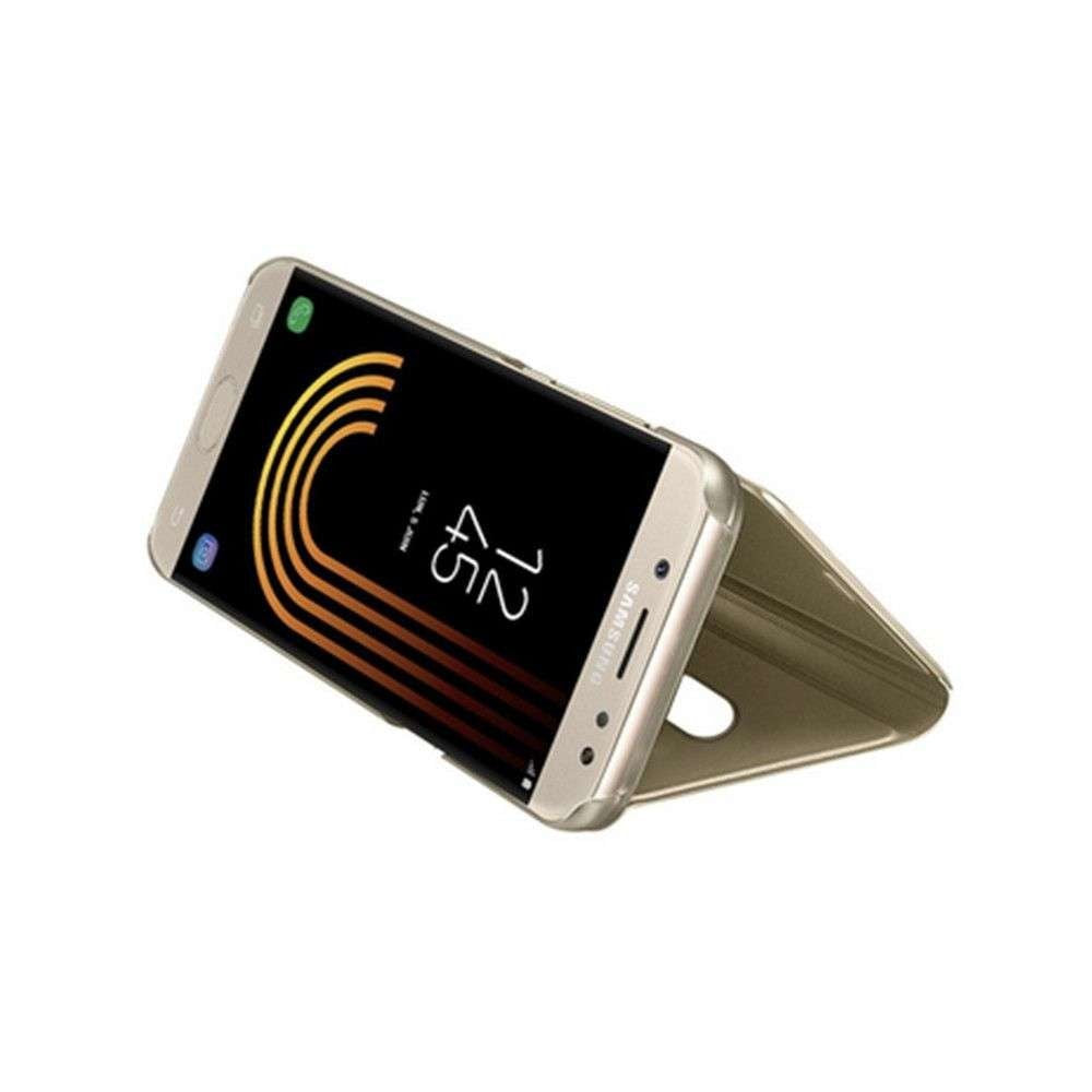 Husa Oppo A91 Flip Cover Oglinda Auriu-4