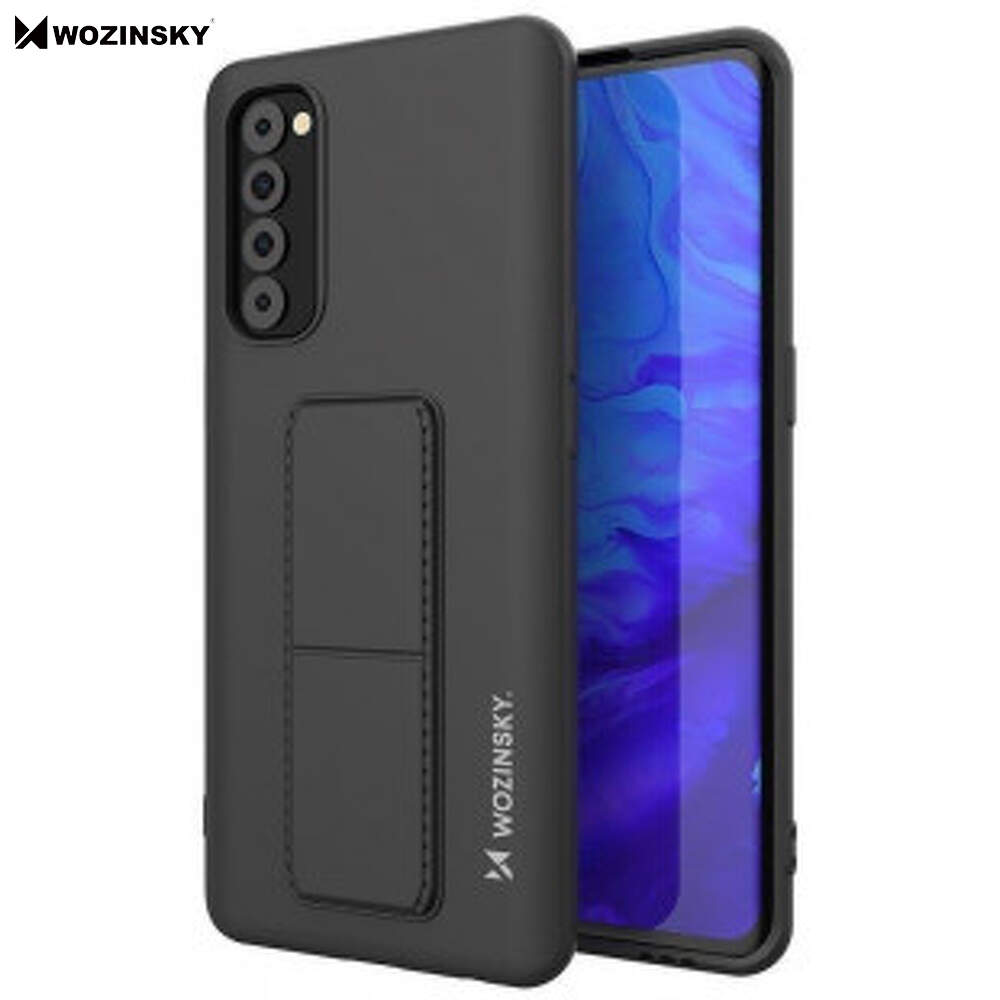 Wozinsky Kickstand Case din Silicon cu Suport pentru OPPO RENO 4 PRO -NEGRU