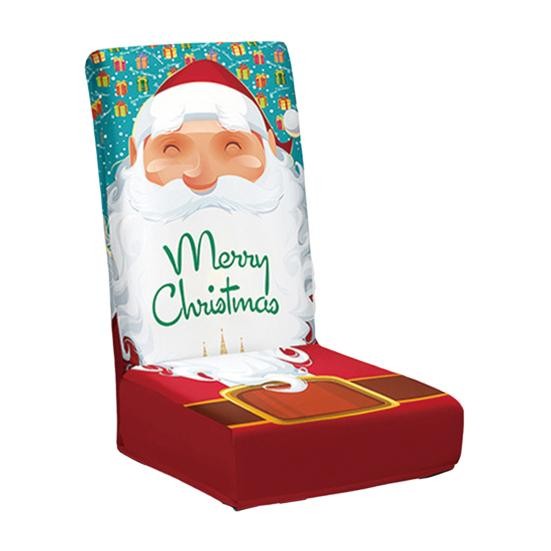 Husa pentru scaun, Flippy, Tematica Craciun, Model 3 Merry Christmas, Alb/Albastru-0